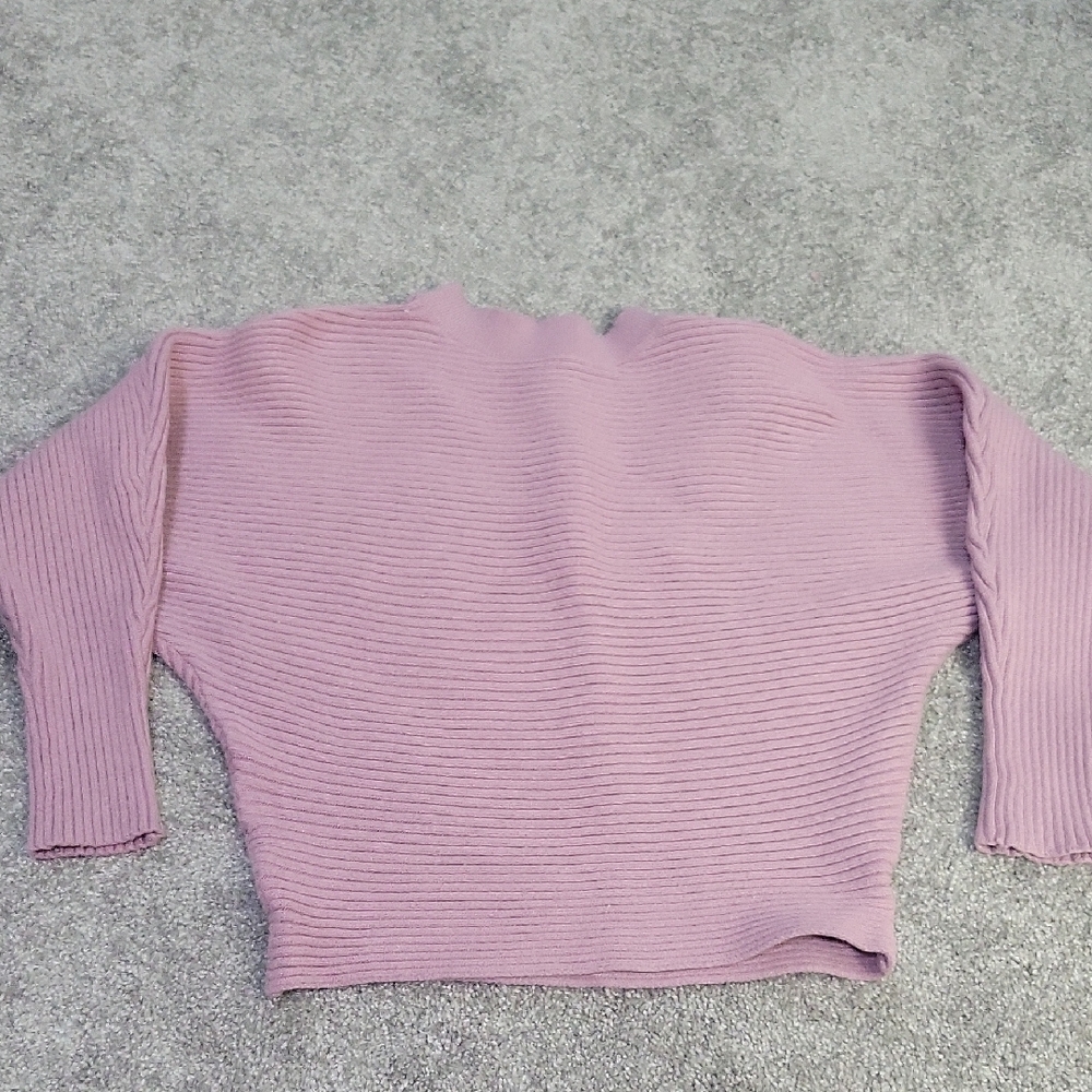 Girls Bat Wing Ribbed Sweater - Picture 4 of 4